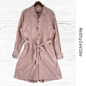 GAP Women’s Size 16 Tall 16T Romper Utility Style Long Sleeve Pink Button Front